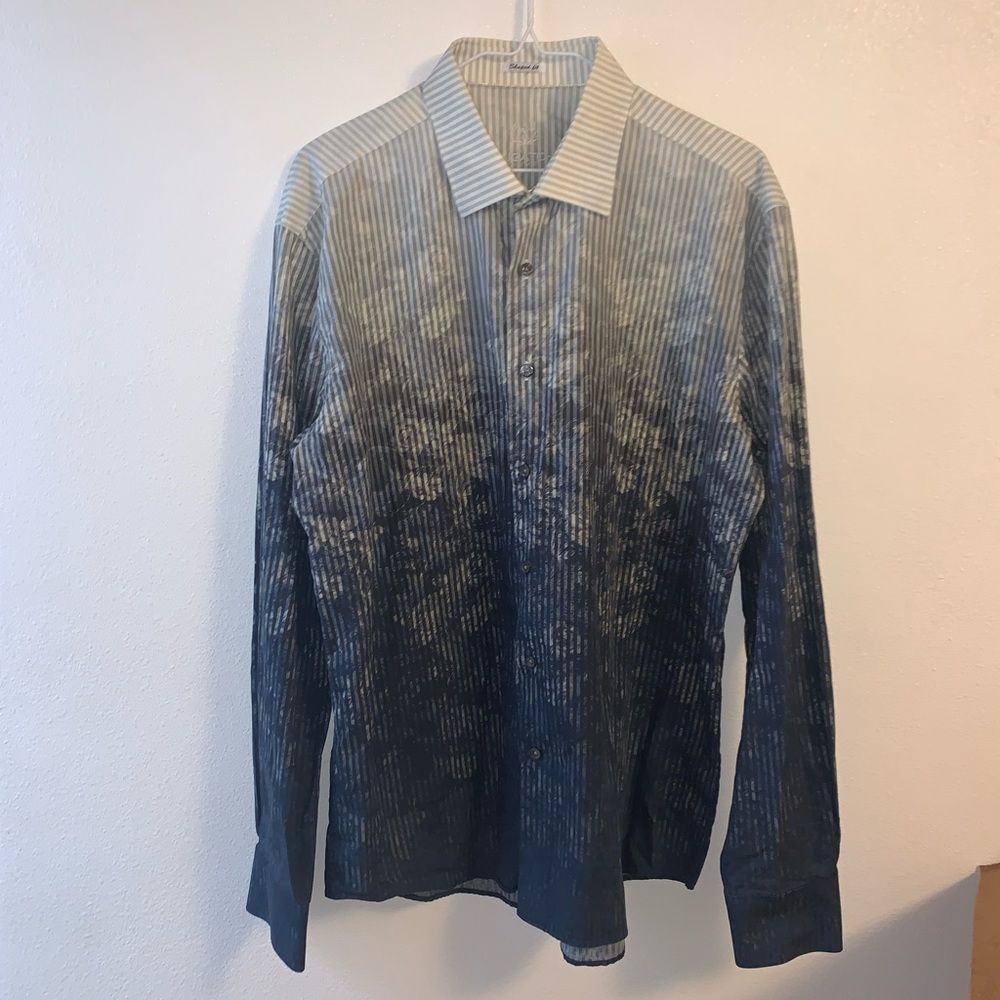 Bugatchi Uomo Rose Print Button Down Long Sleeve Shirt Size Large